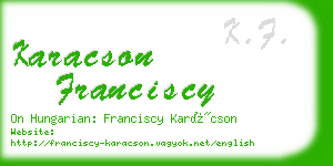 karacson franciscy business card